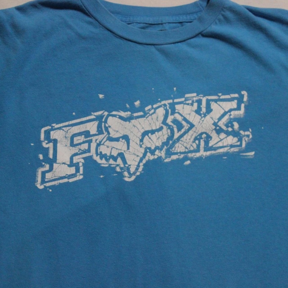 Mens Y2K Skater Biker Streetwear BMX Fox Baby Blue T-shirt - Picture 4 of 6